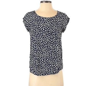 Joie | Short Sleeve Blouse | S | Blue & White | Silk